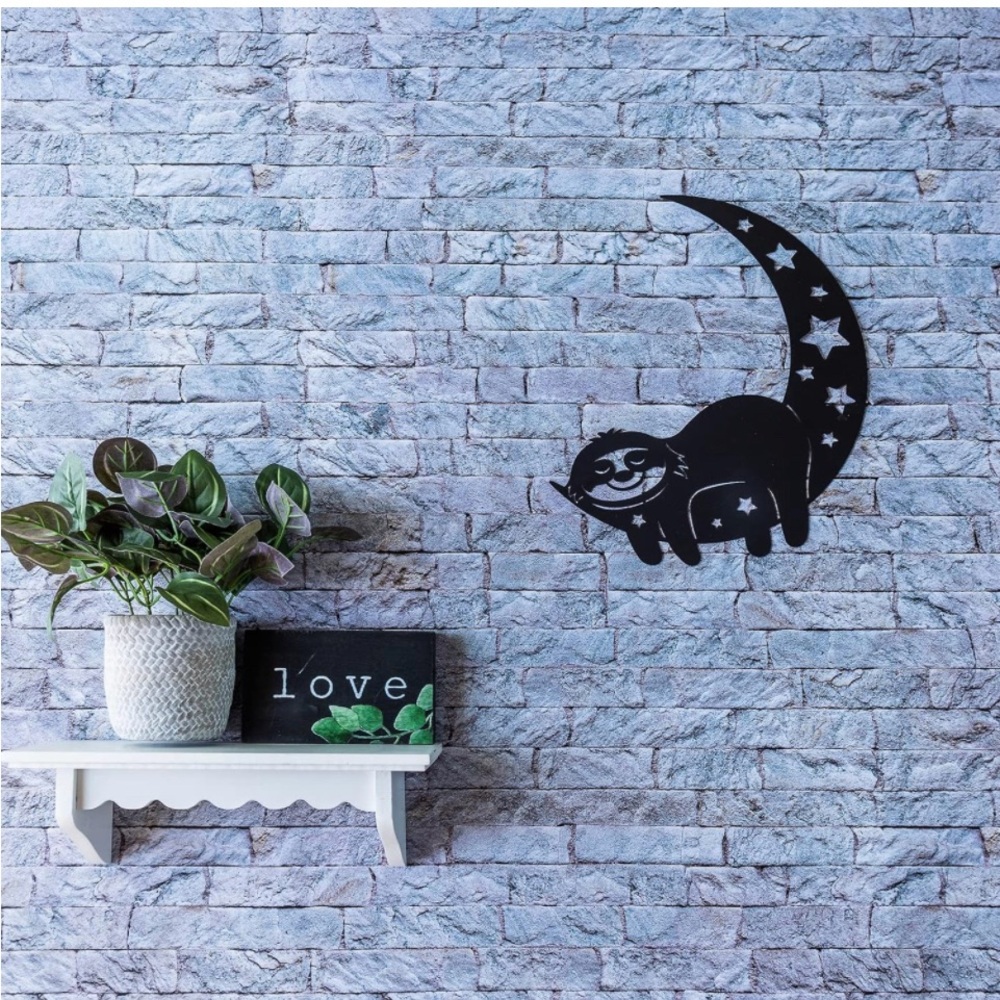 Black metal wall art decor boho moon stars wall sculpture new in box 13x13